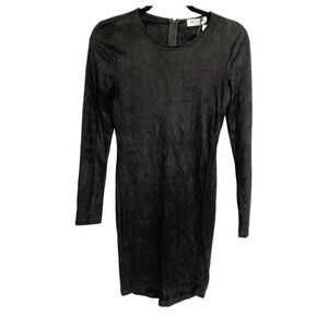 Lost Muse black suede like long sleeve body con size 8 ladies dress.